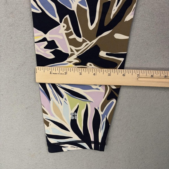 Sweaty Betty Leggings Womens Medium Colorful Power 7/8 Pocket Yoga Running - Picture 13 of 15